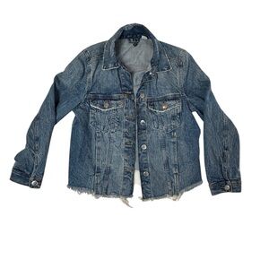 H&M‎ Divided Denim Jacket – Distressed Raw Hem Jean Jacket